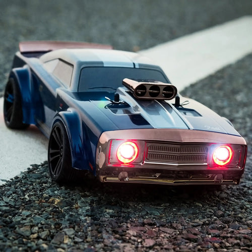 1:16 RC Car 4WD High-Speed Remote Control Retro Muscle Car w/ LED Lights