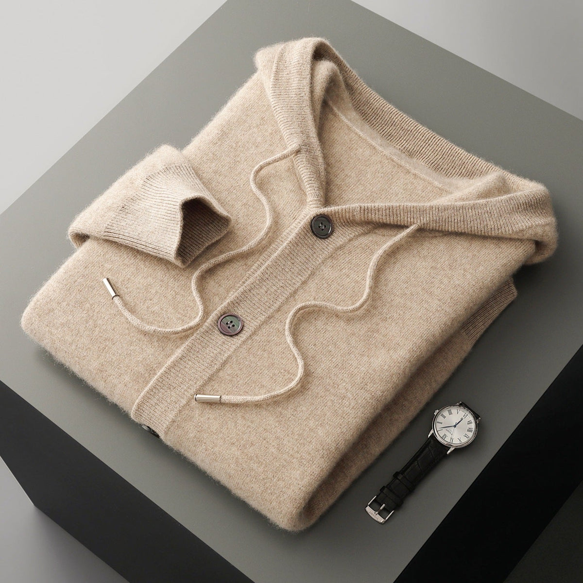 Vercelli Cashmere Hooded Cardigan