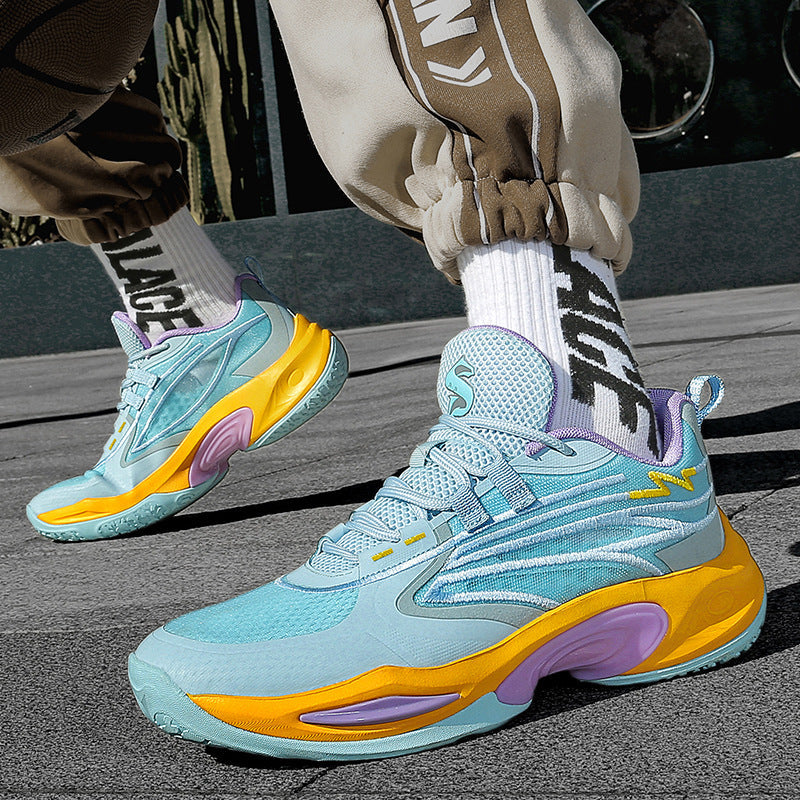 Men's Colorblock Low-Top Basketball Shoes