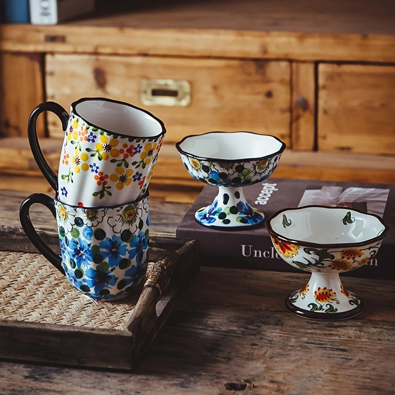 Hand-Painted Floral Coffee Mug