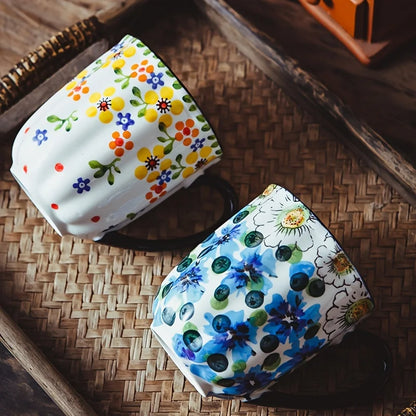 Hand-Painted Floral Coffee Mug