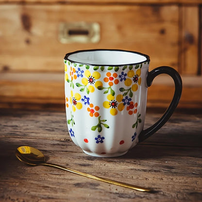 Hand-Painted Floral Coffee Mug