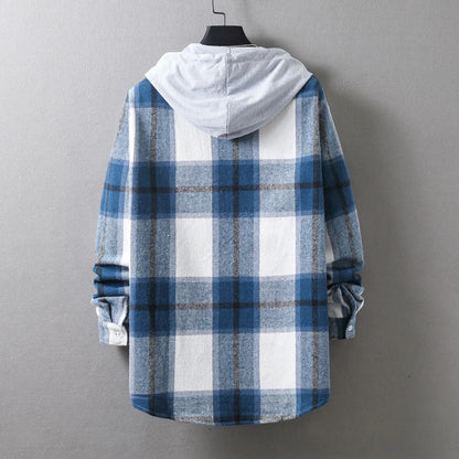 Plaid Button Up Hoodie