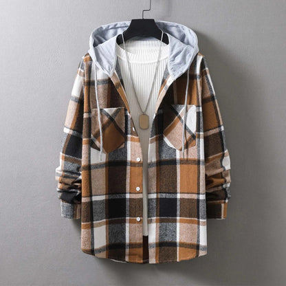 Plaid Button Up Hoodie