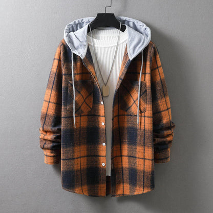 Plaid Button Up Hoodie