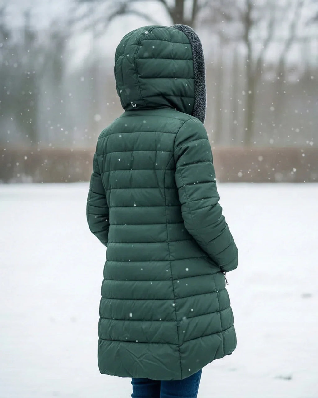 Women's Puffer Jacket | Hooded Fleece Lined Long Sleeve