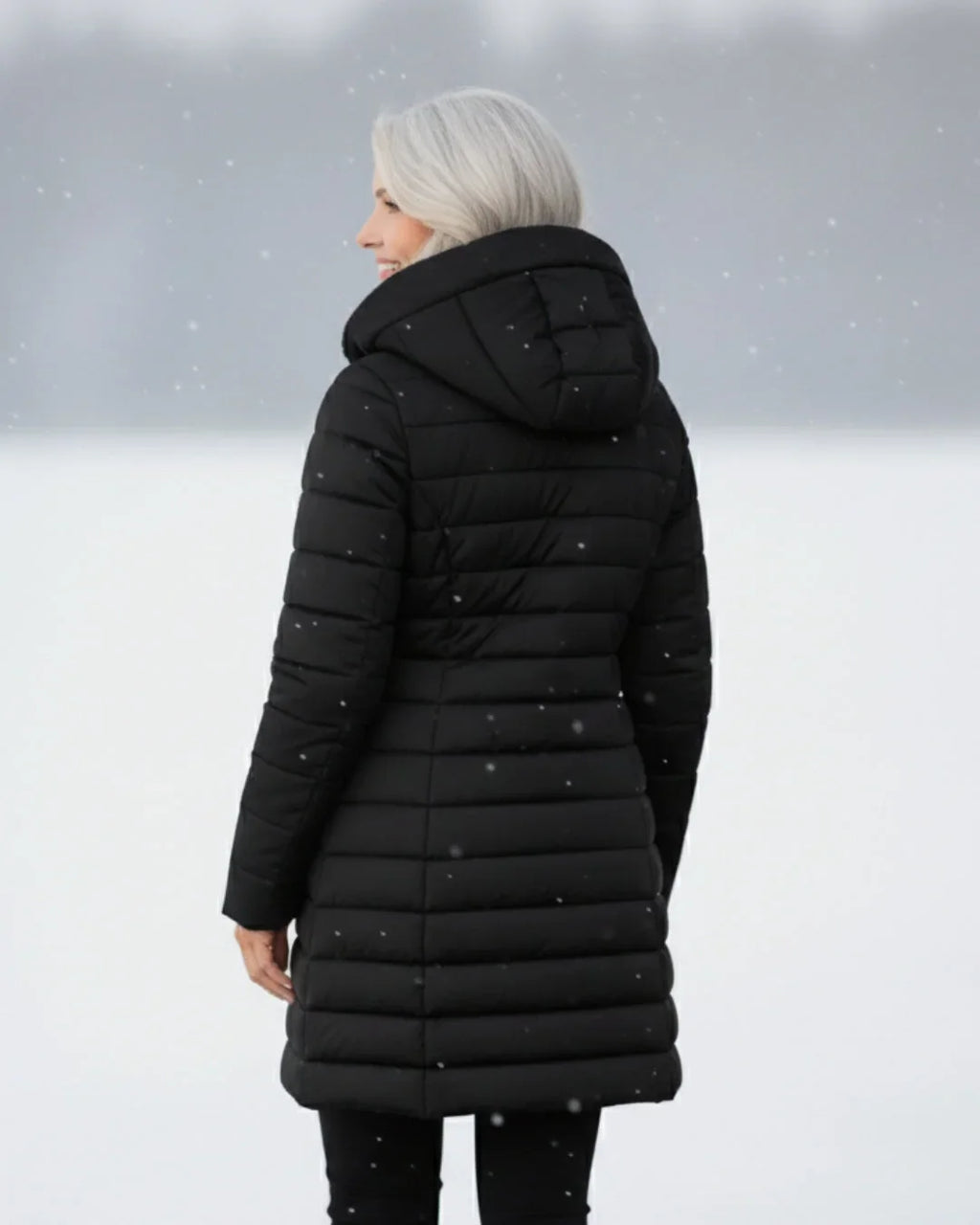 Women's Puffer Jacket | Hooded Fleece Lined Long Sleeve
